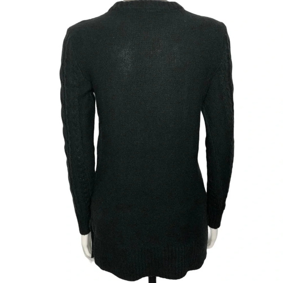 Lord & Taylor Cable Knit Crew  Neck Sweater Black - Picture 6 of 6